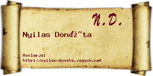 Nyilas Donáta névjegykártya